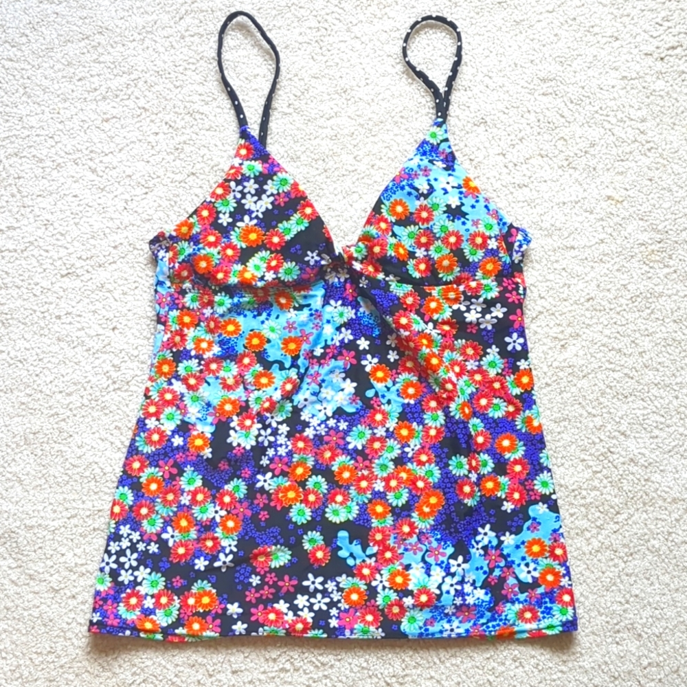 Hobie Tankini Twisted V Neck Flower Power